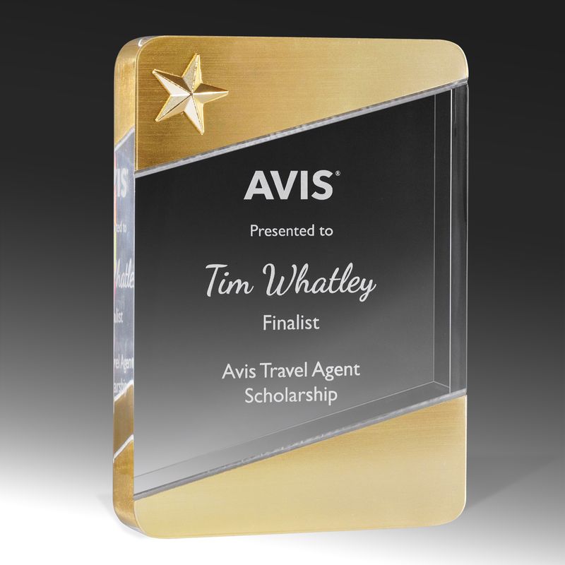Golden Glow Acrylic Rounded Rectangle